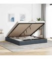 vidaXL Ottoman Bed Frame No Mattress Dark Grey Super King Velvet