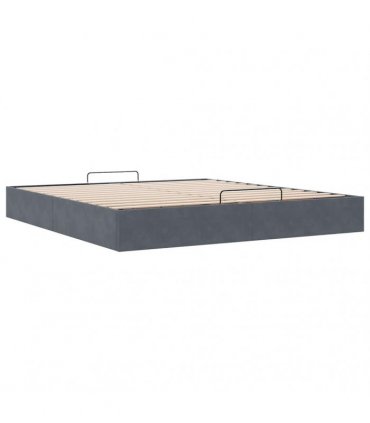 vidaXL Ottoman Bed Frame No Mattress Dark Grey Super King Velvet