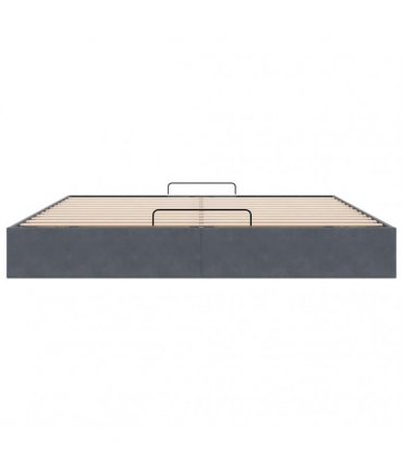 vidaXL Ottoman Bed Frame No Mattress Dark Grey Super King Velvet