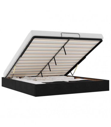 vidaXL Ottoman Bed Frame No Mattress Black Super King Velvet