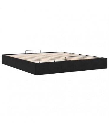vidaXL Ottoman Bed Frame No Mattress Black Super King Velvet