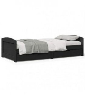 vidaXL Day Bed with 2 Drawers without Mattress "IRUN" Black 90x200 cm