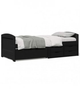 vidaXL Day Bed with 5 Drawers without Mattress "IRUN" Black 90x200 cm