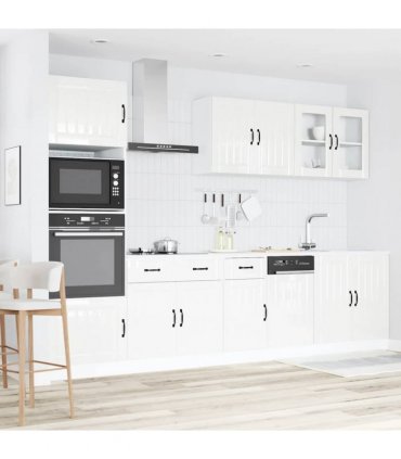 vidaXL 7 Piece Kitchen Cabinet Set "Lucca" High Gloss White