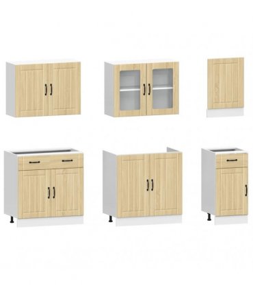 vidaXL 7 Piece Kitchen Cabinet Set "Lucca" Sonoma Oak Engineered Wood