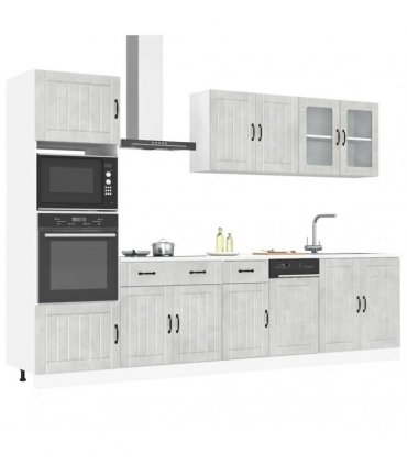 vidaXL 7 Piece Kitchen Cabinet Set "Lucca" Concrete Grey Engineered Wood