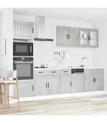 vidaXL 7 Piece Kitchen Cabinet Set "Lucca" Concrete Grey Engineered Wood