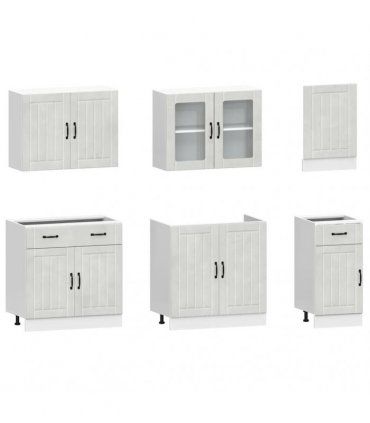 vidaXL 7 Piece Kitchen Cabinet Set "Lucca" Concrete Grey Engineered Wood
