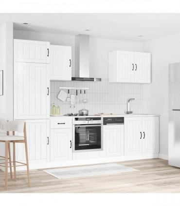 vidaXL 7 Piece Kitchen Cabinet Set "Lucca" High Gloss White Engineered Wood