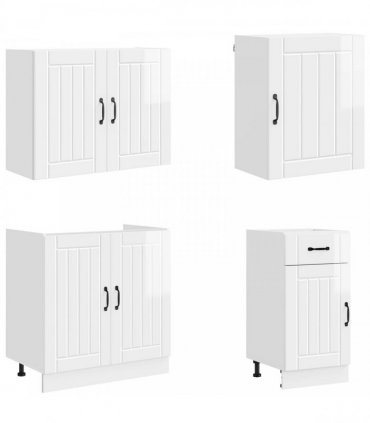 vidaXL 7 Piece Kitchen Cabinet Set "Lucca" High Gloss White Engineered Wood