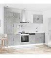 vidaXL 7 Piece Kitchen Cabinet Set "Lucca" Concrete Grey Engineered Wood