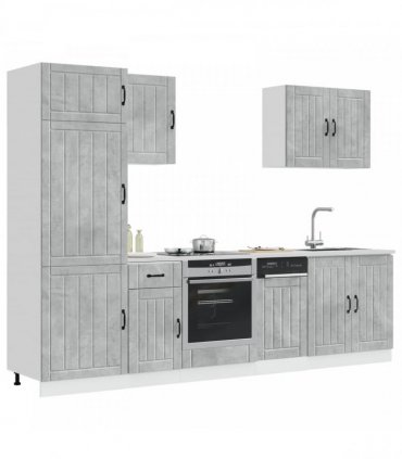 vidaXL 7 Piece Kitchen Cabinet Set "Lucca" Concrete Grey Engineered Wood