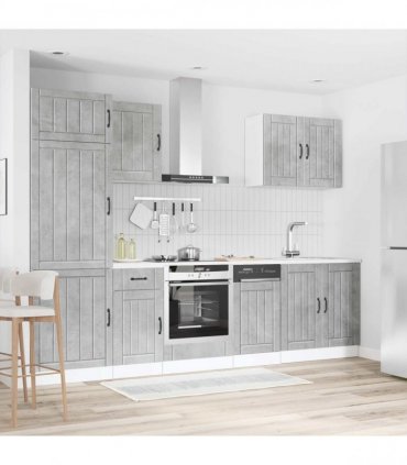 vidaXL 7 Piece Kitchen Cabinet Set "Lucca" Concrete Grey Engineered Wood