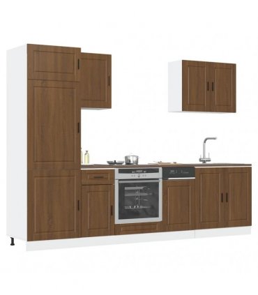 vidaXL 7 Piece Kitchen Cabinet Set "Porto" Brown Oak Engineered Wood