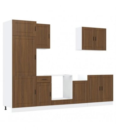 vidaXL 7 Piece Kitchen Cabinet Set "Porto" Brown Oak Engineered Wood