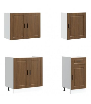 vidaXL 7 Piece Kitchen Cabinet Set "Porto" Brown Oak Engineered Wood