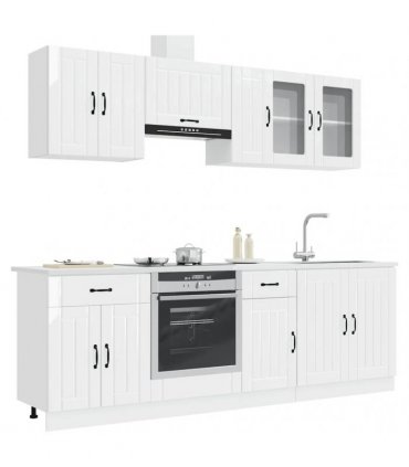 vidaXL 8 Piece Kitchen Cabinet Set "Lucca" High Gloss White