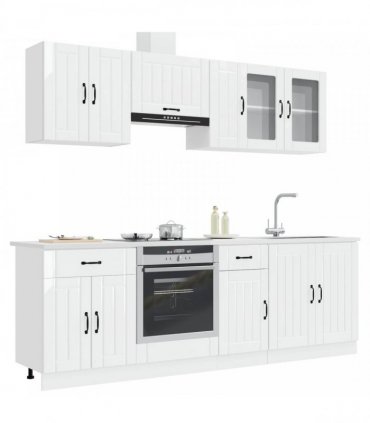 vidaXL 8 Piece Kitchen Cabinet Set "Lucca" High Gloss White