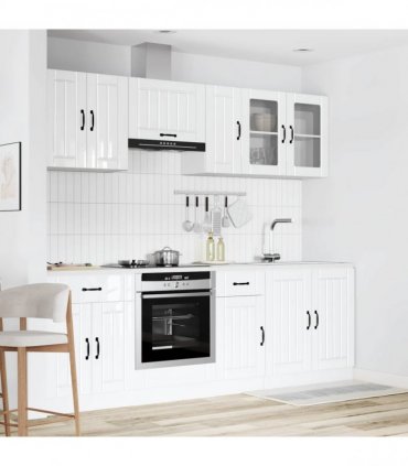 vidaXL 8 Piece Kitchen Cabinet Set "Lucca" High Gloss White
