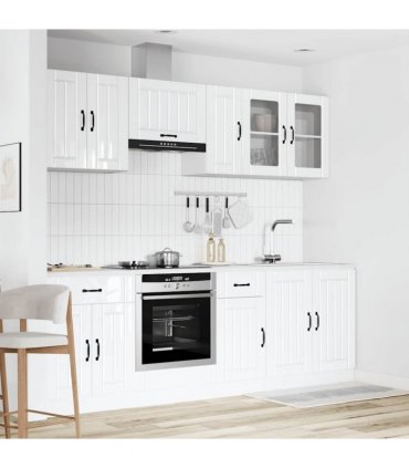 vidaXL 8 Piece Kitchen Cabinet Set "Lucca" High Gloss White