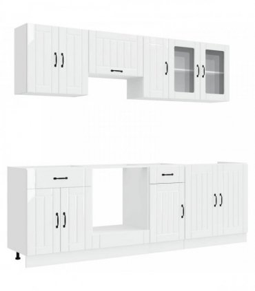 vidaXL 8 Piece Kitchen Cabinet Set "Lucca" High Gloss White