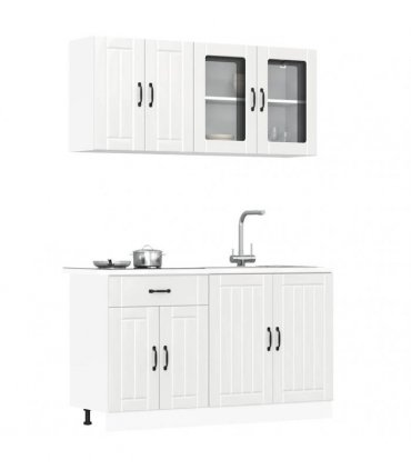 vidaXL 4 Piece Kitchen Cabinet Set "Lucca" High Gloss White
