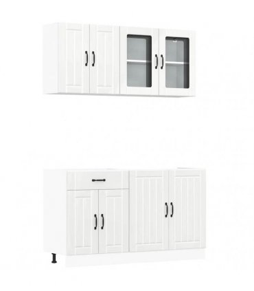 vidaXL 4 Piece Kitchen Cabinet Set "Lucca" High Gloss White