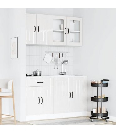 vidaXL 4 Piece Kitchen Cabinet Set "Lucca" High Gloss White