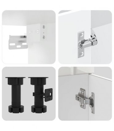 vidaXL 4 Piece Kitchen Cabinet Set "Lucca" High Gloss White