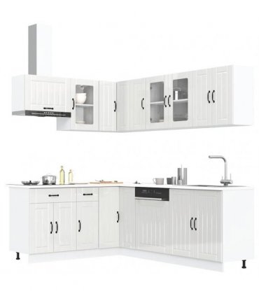 vidaXL 11 Piece Kitchen Cabinet Set "Lucca" Gloss White Engineered Wood