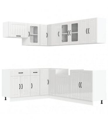 vidaXL 11 Piece Kitchen Cabinet Set "Lucca" Gloss White Engineered Wood