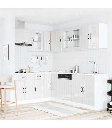 vidaXL 11 Piece Kitchen Cabinet Set "Lucca" Gloss White Engineered Wood