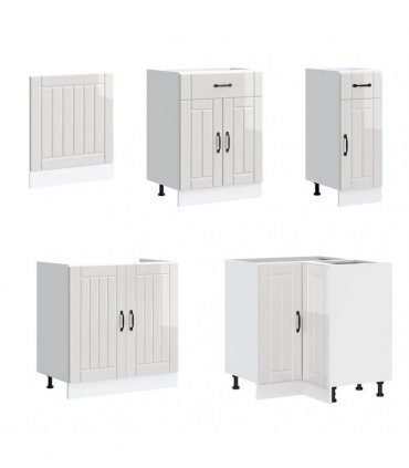 vidaXL 11 Piece Kitchen Cabinet Set "Lucca" Gloss White Engineered Wood