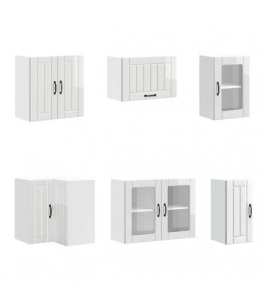 vidaXL 11 Piece Kitchen Cabinet Set "Lucca" Gloss White Engineered Wood