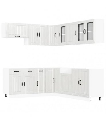 vidaXL 11 Piece Kitchen Cabinet Set "Lucca" Gloss White Engineered Wood