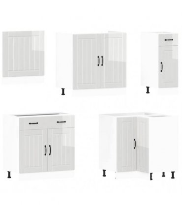 vidaXL 11 Piece Kitchen Cabinet Set "Lucca" Gloss White Engineered Wood