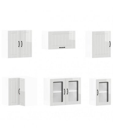 vidaXL 11 Piece Kitchen Cabinet Set "Lucca" Gloss White Engineered Wood