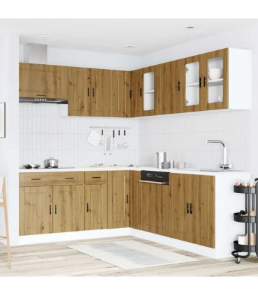 vidaXL 11 Piece Kitchen Cabinet Set "Porto" Artisan Oak Engineered Wood