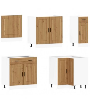 vidaXL 11 Piece Kitchen Cabinet Set "Porto" Artisan Oak Engineered Wood