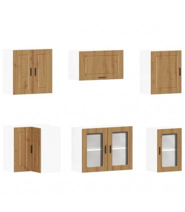 vidaXL 11 Piece Kitchen Cabinet Set "Porto" Artisan Oak Engineered Wood
