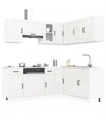 vidaXL 11 Piece Kitchen Cabinet Set "Lucca" Gloss White Engineered Wood