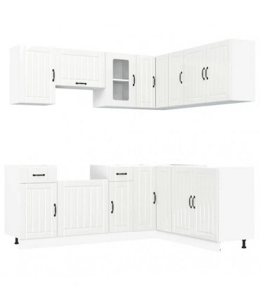 vidaXL 11 Piece Kitchen Cabinet Set "Lucca" Gloss White Engineered Wood