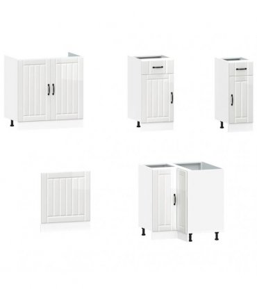 vidaXL 11 Piece Kitchen Cabinet Set "Lucca" Gloss White Engineered Wood