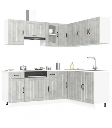 vidaXL 11 Piece Kitchen Cabinet Set "Lucca" Concrete Grey