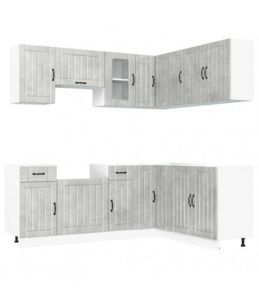 vidaXL 11 Piece Kitchen Cabinet Set "Lucca" Concrete Grey