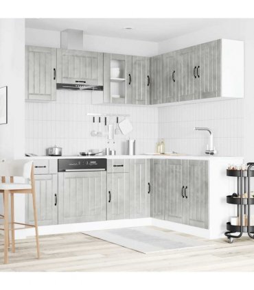 vidaXL 11 Piece Kitchen Cabinet Set "Lucca" Concrete Grey