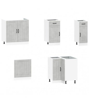 vidaXL 11 Piece Kitchen Cabinet Set "Lucca" Concrete Grey