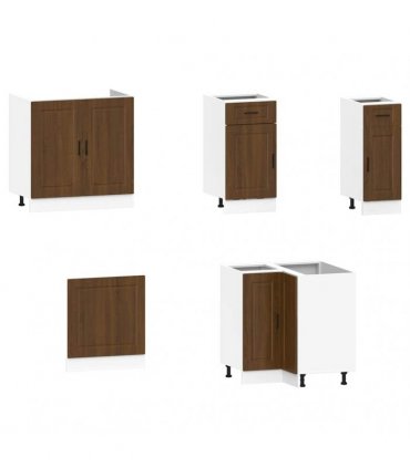 vidaXL 11 Piece Kitchen Cabinet Set "Porto" Brown Oak Engineered Wood