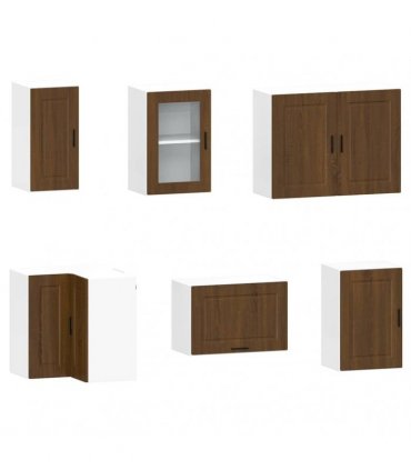 vidaXL 11 Piece Kitchen Cabinet Set "Porto" Brown Oak Engineered Wood
