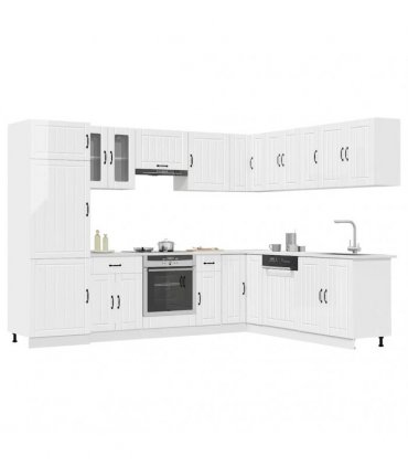 vidaXL 14 Piece Kitchen Cabinet Set "Lucca" Gloss White Engineered Wood